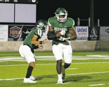 Jerry Lawson (shown against Clyde) ran for 123 yards and one touchdown when the Buckaroos opened 2022 at home against Jacksboro. File photo