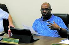 Rob Durham speaks during a February city commission meeting. After losing a recent election, Durham returns to the commission following the resignation of Gary Mercer. Archive photo
