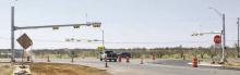e new tra c signals at the intersection of US 180 and FM 3099, which were installed a few weeks ago, became operational Monday, March 31. Photo/Alex Kielar