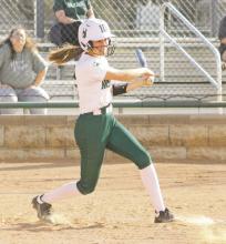 Ally Reyes recorded four hits and four RBI last week as the Lady Bucks defeated the Dublin Lady Lions, 16-0, last Tuesday, March 18, and fell Friday, March 21 to the Millsap Lady Bulldogs, 7-6. Photo/Alex Kielar