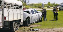 One transported after two-vehicle wreck
