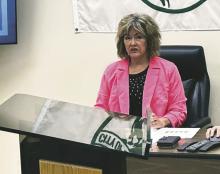 Breckenridge City Manager Cynthia Northrop discusses the proposed budget and tax rate for the upcoming fiscal year Thursday, July 28 during a budget workshop for the Breckenridge City Commission. Photo/Mike Williams