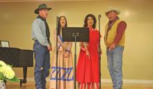 Ayers presents Fandangle Sampler to Woman’s Forum