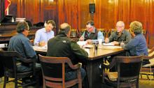 Stephens County Judge Michael Roach and Stephens County Commissioners discussed the necessity of purchasing a new rescue truck for Breckenridge Fire Department during their meeting Monday, Nov. 28. Photo/Stevie Watkins