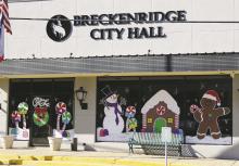 Breckenridge City Hall celebrating the 2023 Christmas season with Candy Land themed paintings on the front windows. The city will soon be hosting a Municipal Citizens Academy. Archive photo