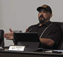 City of Breckenridge Place 3 Commissioner Junior Fernandez pushed back and questioned why issues with the water infrastructure in the community have taken so long to be handled, noting major safety concerns with pump and lift stations Photo/Alex Kielar