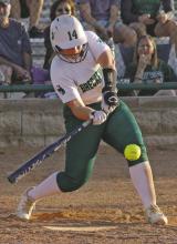 oni Jackson led the Lady Bucks at the plate in a 6-5 win over Tolar Friday, March 7, recording three hits, two RBI and one run scored. The one run she scored was the winning run as she slid home safely on an infield hit by Paisley Herring. Photo/Alex Kielar