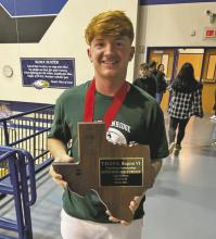 Nathan Roberts earned Region VI Best Bench Press on the light platform with a 405-pound bench press in the 181-pound weight class. Contributed photo