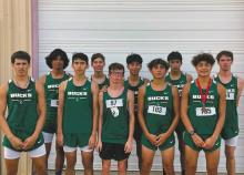 The Breckenridge High School boys cross country team finished sixth overall Saturday at the Jim Ned Warpath invitational. Chance Stewart (with medal) was the team’s leading runner in the meet. Contributed photo/Donny Funderburg