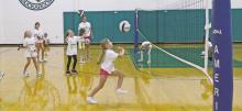 Kindergarten through third-grade girls took part in volleyball and basketball camps put on by the Lady Bucks Monday, April 28, through Thursday, May 1. The first two days of the camp were for working on volleyball skills and the next two days were for basketball skills. Campers were invited to attend one camp or both camps. Photo/Alex Kielar