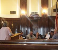 Christie Latham, Stephens County Tax Assessor-Collector/Election administrator addresses the Stephens County Commissioners on the needed update to election security. The county approved an agenda item to update the county’s election security and softwar