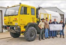 Woodson Volunteer Fire Department received a surplus military vehicle from Texas A&amp;M Forest Service, as well as a $20,000 grant. Contributed photo/Texas A&amp;M Forest Service