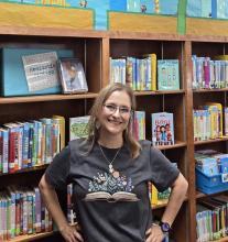 (Contributed Photo) BISD District Librarian Abby Moore recently spoke about a $5,000 grant being awarded to the BISD library to help fund materials for English Language Learners. 