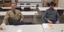 Sheriff Will Holt (left) talks about the program with Chief Deputy Kevin Roach. BA photo by Melissa Baker