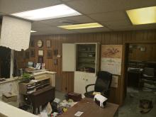The lobby of the Breckenridge American had a few items missing, as well as several office contents strewn across the newsroom. BA photo by James Norman