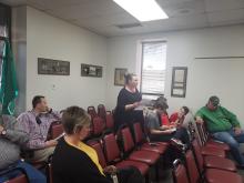Amy Loftis gives comment to the board and details her concerns about bullying within the district. BA photo by James Norman