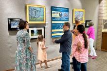 (CONTRIBUTED PHOTO) Visitors to the Breckenridge Fine Arts Center look over an exhibit in 2023. The BFAC annual Casino Night fundraiser will be held Saturday, March 7 supporting the efforts of the center to provide classes, exhibits and art programs.