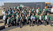 Members of the Breckenridge High School band pose with the sweepstakes award they received at the UIL Concert and Sightreading contest at Seymour High School in February. This was the second-consecutive year for the band to receive the award. (Contributed photo)