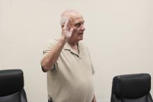 Breckenridge Mayor Bob Sims (shown swearing in for another term as mayor) said Strawn was recently used as a filming location and brought a lot of outside visitors to the city. Photo/Mike Williams