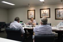 Stephens Memorial Hospital CEO Brian Roland speaks during a board meeting. The board approved to raise taxes within the district after a public hearing Thursday, Aug. 29. Archive photo