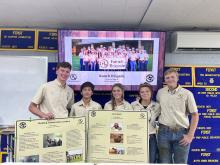 Parker Hause, Kaylee Brown, Peyton Hammons, Adam Mirza, and Colt Nelson took park in the Ranch Brigades, a five-day youth leadership camp. Contributed photo/Tacy Ellis