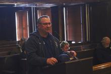 (Photo/Alex Kielar) Breckenridge Fire Chief Malcolm Bufkin speaks to the Stephens County Commissioners Court earlier this month when the county-wide burn ban was reignited. County Judge Michael Roach lifted the ban Friday, Nov. 21. 