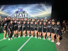  (Contributed Photo) The Breckenridge Buckaroo cheerleading squad traveled to Fort Worth and earned a sixth‑place finish at the UIL Spirit State Championships last Thursday, Jan. 15, their best finish since the program started in 2020.