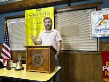 Breckenridge Economic Development Corp. Executive Director David Miller speaks to the Rotary Club of Breckenridge during its March 12 meeting. Photo/Mike Williams