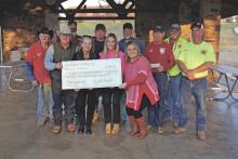 The family of the late Sloan Everett donated $41,753.18, which was split equally between Hubbard Creek, Caddo, and Wayland Volunteer Fire Departments. Photo/Mike Williams