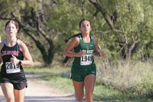 Abbi Duran competes at last month’s meet at Hawley. The junior cross country runner set a season PR of 14:10.48 last week at Dublin. Photo/Kylie Bailey