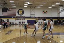 The Buckaroos’ Camden Escalon looks to make a move toward the basket during the fourth quarter of the Bucks’ 60-54 loss Friday, Feb. 2 at Early High School. Escalon finished the game with five points, including a pair of field goals in the third quarter.  Photo/Mike Williams