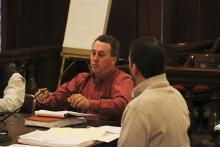 Stephens County Commissioner David Fambro explains how a possible consumption tax would benefit property owners in Stephens County. Photo/Mike Williams
