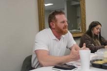 (Photo/Alex Kielar) Stephens Memorial Hospital Chief Nursing Officer Stephen Gleitz reported to the board of directors on a new inpatient swing bed program and staffing issues at its latest meeting Thursday, Dec. 4. 