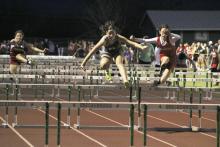 Paisley Thibodeaux (shown Tuesday, Feb. 27.) competed in the 100-meter and 300-meter hurdles during Monday's junior high track meet in Jacksboro. Photo/Mike Williams