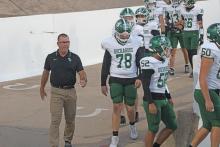 (Photo/Alex Kielar) The 2026 schedule for Breckenridge Buckaroo football was recently released alongside the UIL realignment. Shown above are the Buckaroos walking onto the field for a matchup in 2025.