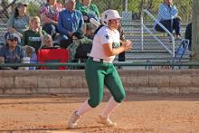 (Photo / Alex Kielar) Raegan Robinson drove in three runs during the Lady Buck 10-5 win Tuesday, April 8 over the Early Lady Longhorns. 
