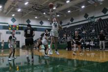 (Photo/Alex Kielar) Preslie Malcuit shoots at the basket in the paint during the Lady Bucks’ non-district home opening game Tuesday, Nov. 11 against the Gordon Lady Longhorns. Malcuit led the team with eight points on the night. 
