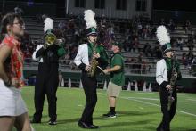 (File Photo/Alex Kielar) Jett Barrow performs during a Pride of Breckenridge Band halftime show earlier this year. Barrow was named first chair alto saxophone as one of four Buckaroos to advance to area competition from the all-region competition. 