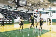 Karter Smalley led the Buckaroos with 25 points in their 77-37 win Tuesday night at home over Dublin. Photo/Mike Williams