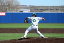Neiko Martinez struck out three batters in 2 1/3 innings of pitching against Graham during the Bucks’ 10-6 win Friday, Feb. 23. Photo/TC Gordon (The Graham Leader)