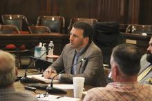 Stephens County Judge Michael Roach addresses community concern over his administrating of the previous public meeting which took place Monday, Sept. 25. Photo/Mike Williams