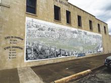 The Breckenridge High School football mural located on South Court St. and West Walker St. The Breckenridge Economic Development has added funds for new murals to its facade program. Photo/Mike Williams
