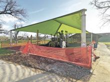 Work is expected to be completed this week on new playground equipment at the Breckenridge City Park. The city expects to announce a ribbon cutting ceremony at the park in the coming days. Photo/Mike Williams