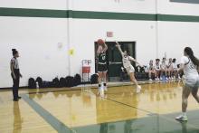Lady Bucks senior Zaea Ragle (pictured during the Breckenridge Lions Club Tournament) led the Lady Bucks with 63 points score in five games last weekend at the Fairfield basketball tournament. She combined for 34 points in two games on the opening day. Photo/Mike Williams