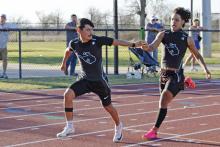 A Bucks relay team competes in the Jacksboro Invitational held Thursday, March 19. The Bucks and Lady Bucks continued their season Thursday, March 26 at the Colonel Mobley Optimist Relays in Stephenville. (Photo/Ashley Anderson)