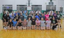 (Photo/Alex Kielar) The Lady Bucks high school volleyball team for the 2025 season as they got their season started with “Midnight Madness” to get off the ground running Friday, Aug. 1. 