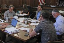 (Photo/Alex Kielar) At their meeting Monday, Aug. 11, the Stephens County Commissioners Court approved the quote that they received back from Sterling Monument Company regarding the project to install a monument of the Colonel Travis Alamo letter at the courthouse. 