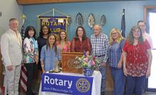 (Photo/Alex Kielar) Breckenridge Rotary Club members at a meeting earlier in the year in which Cynthia Norhrop was installed as the new president of the club. The Rotary Club will begin a new social hour for every fifth Tuesday of the month, starting Tuesday, Sept. 30. 