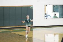 Kaysi Wilcox earned three aces for the Lady Bucks during their 25-15, 25-12, 25-8 win Friday, Sept. 29 over the Lady Lions at Dublin High School. Wilcox also earned three digs in the match. Photo/Mike Williams