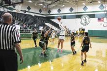 Kaci Wilcox led all scorers with 26 points during the Lady Bucks' 55-31 win Tuesday night at Breckenridge High School. Photo/Mike Williams
